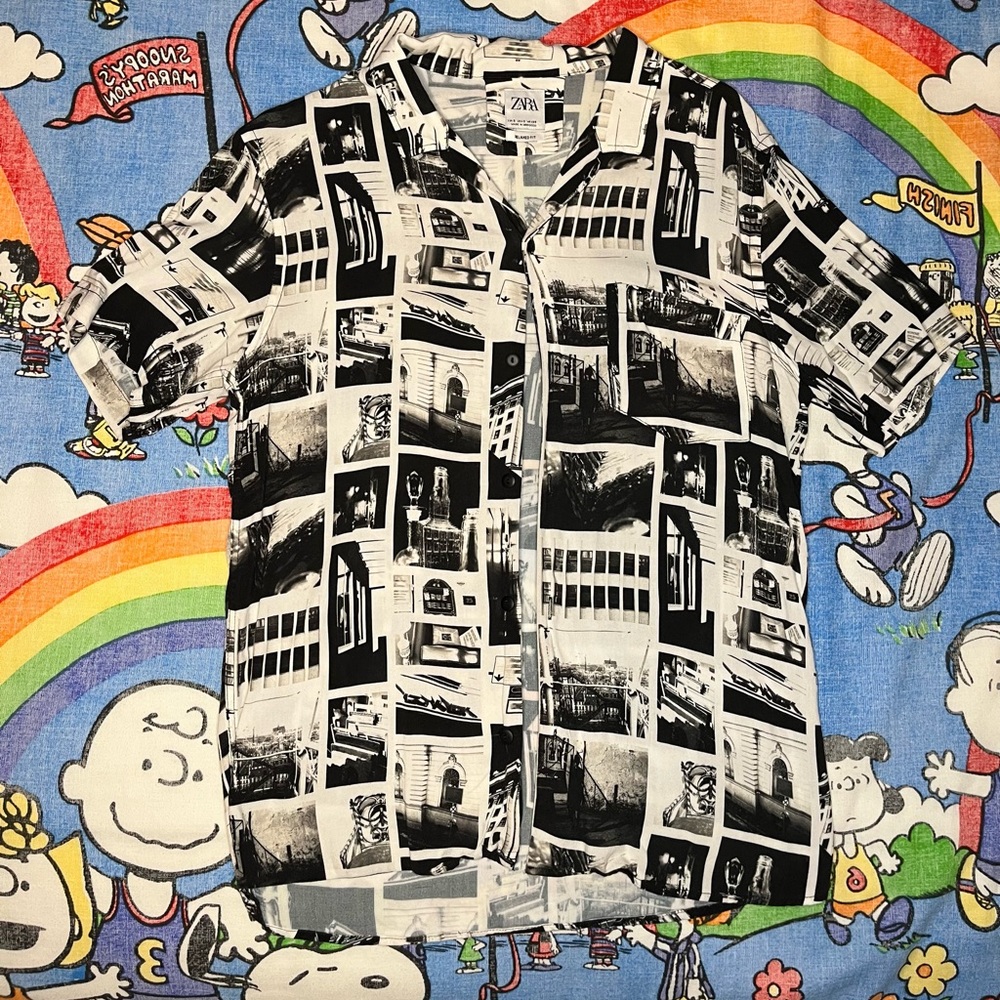 Black and white Zara Button up shirt
